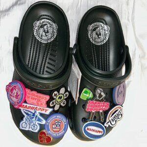 MADHAPPY CROCS M7/W9 Black New w/tags & box